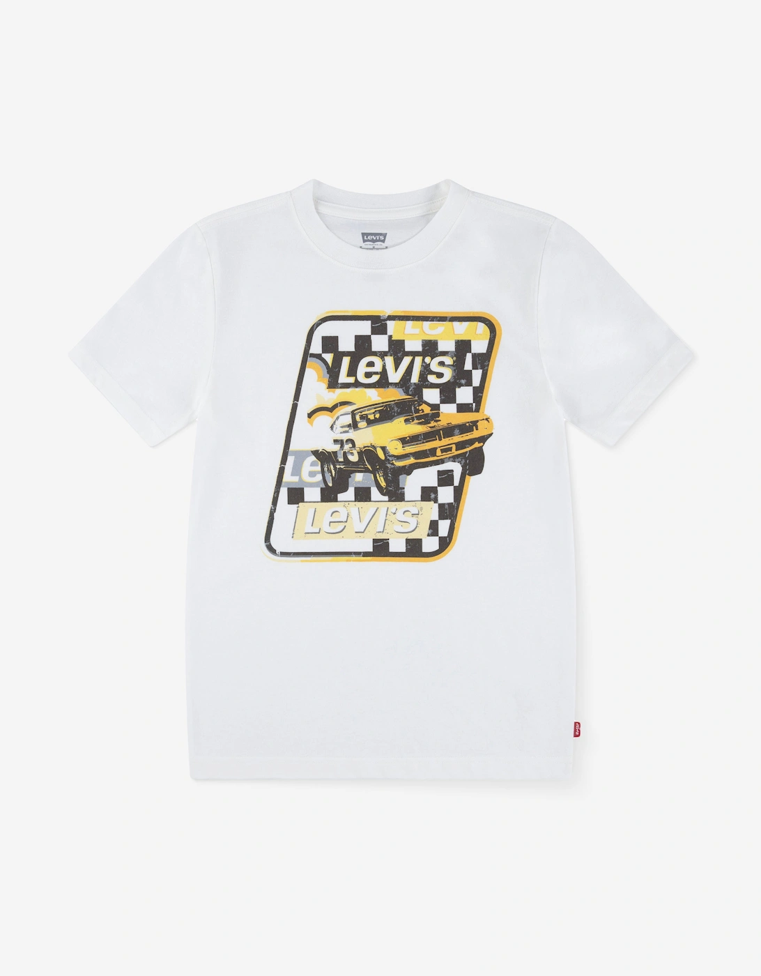Boys Race To The Finish T-Shirt in White, 5 of 4