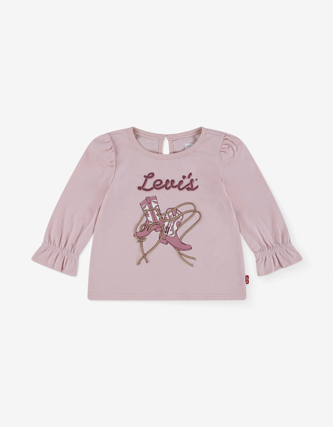 Baby Girls Long Sleeve Knot Front Top in Pink, 4 of 3