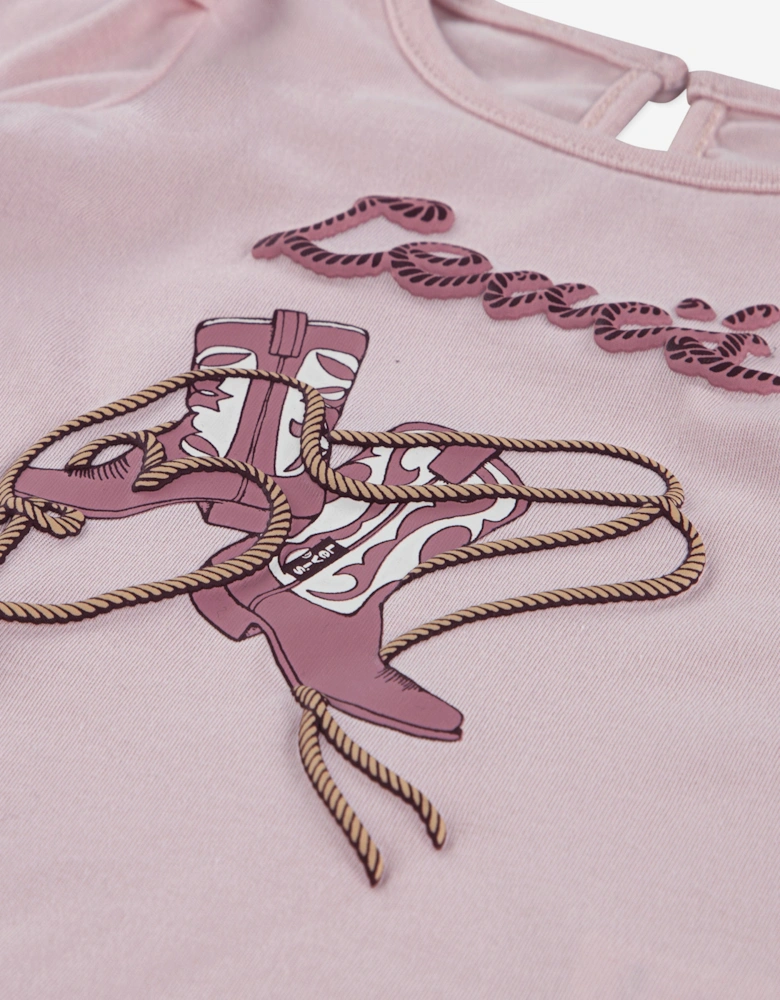Baby Girls Long Sleeve Knot Front Top in Pink