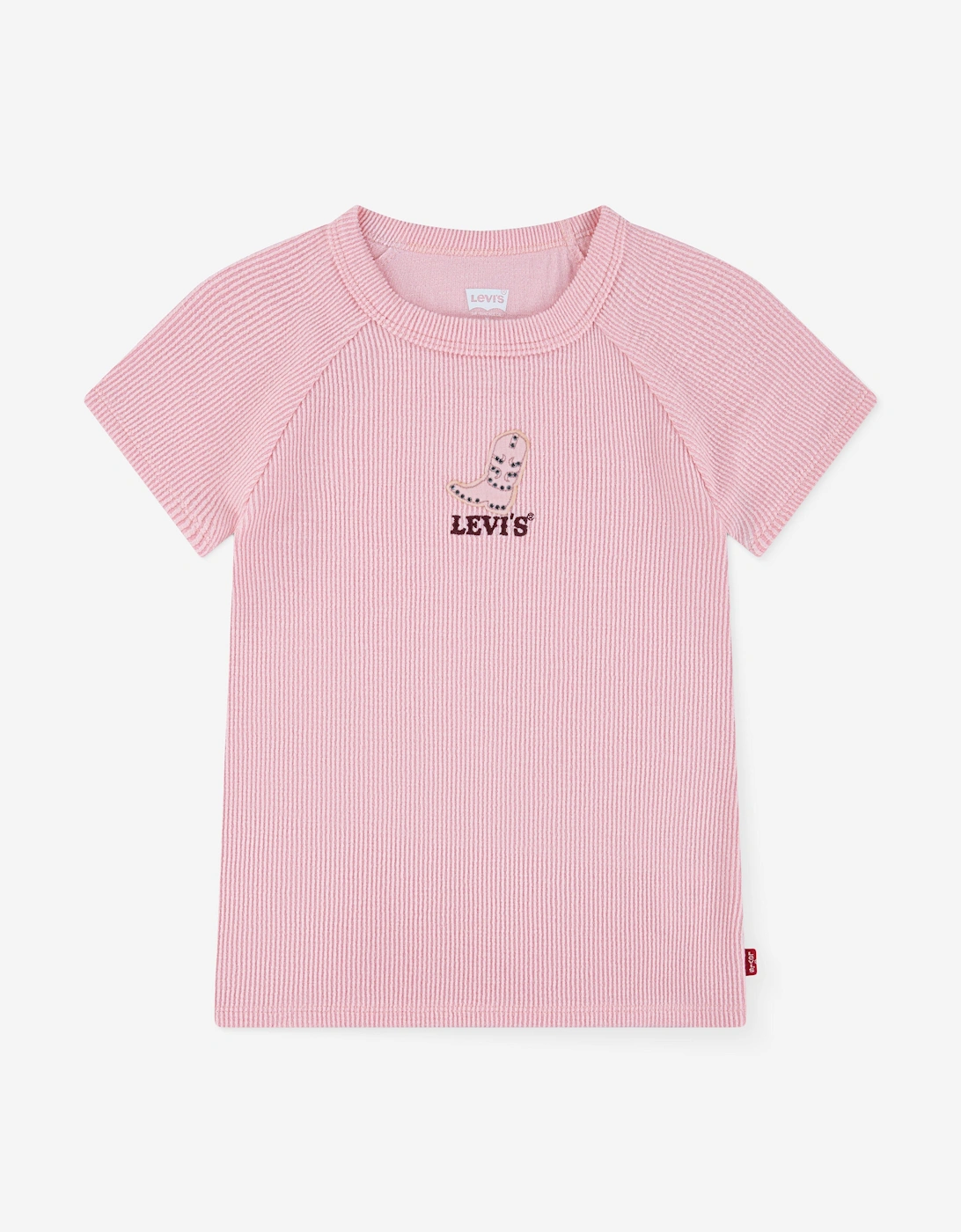 Girls Logo Raglan Top in Pink, 3 of 2