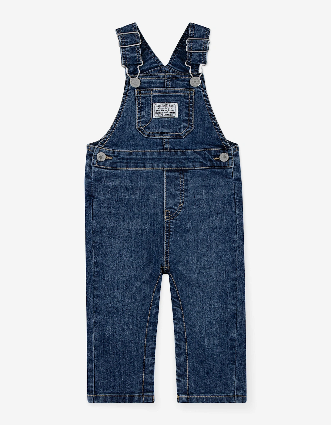 Baby Boys Denim Dungarees in Blue, 6 of 5