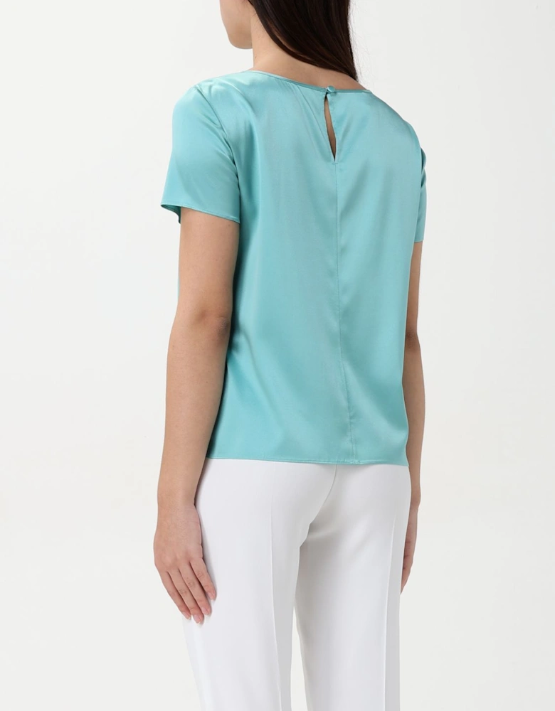 Silk Blouse Short Sleeves Casual