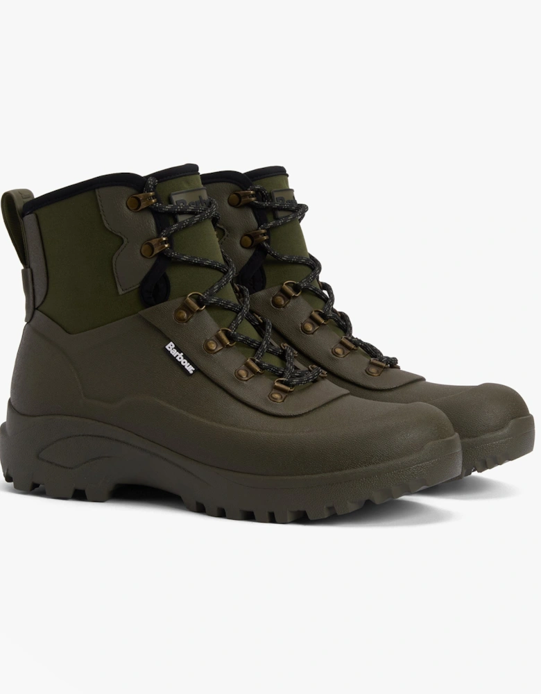 MARLOW Mens Lace Up Wellies Olive