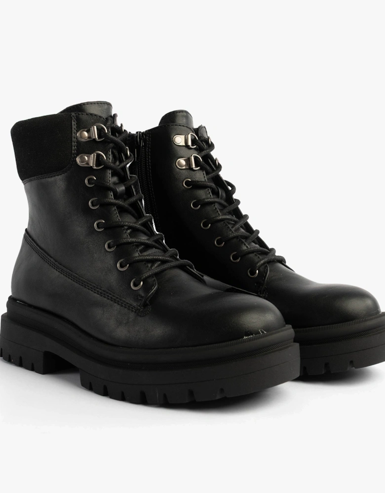 DANIE Womens Lace Up Boots Black