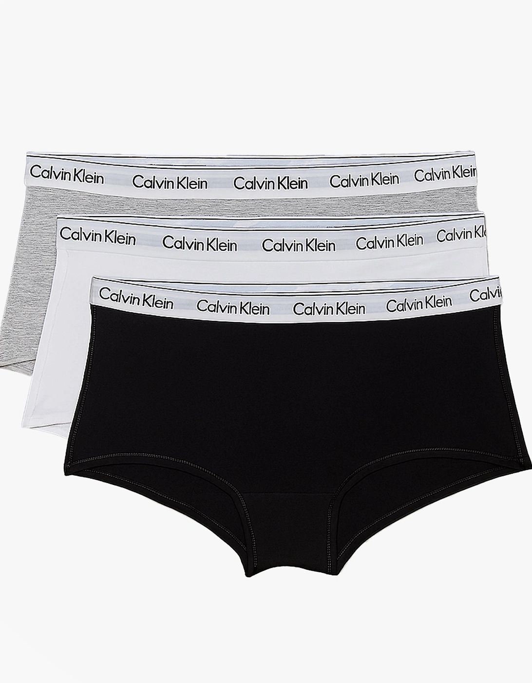 ICON LOGO 3 Pack Womens Hipster Panties Black/White/Grey Heather, 6 of 5