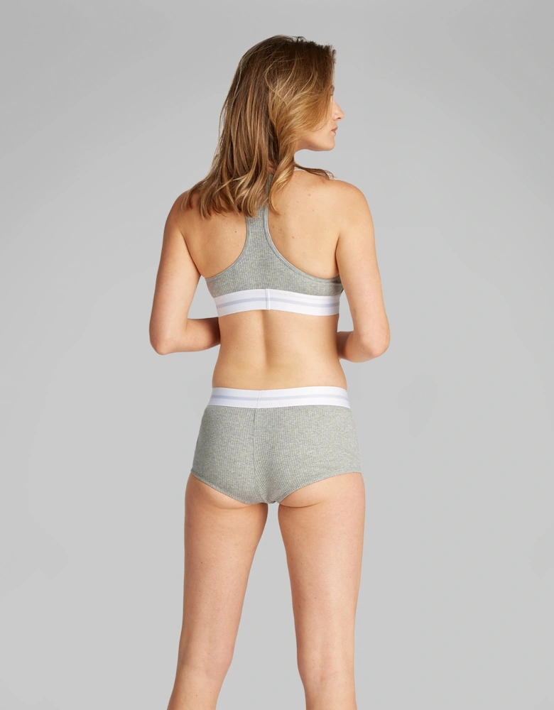 COTTON MODAL RIB Hipster Panty Womens Shorts Grey Heather