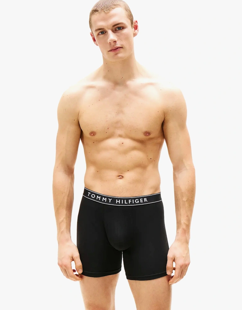 Mens 3 Pack Waistband Boxer Brief Black
