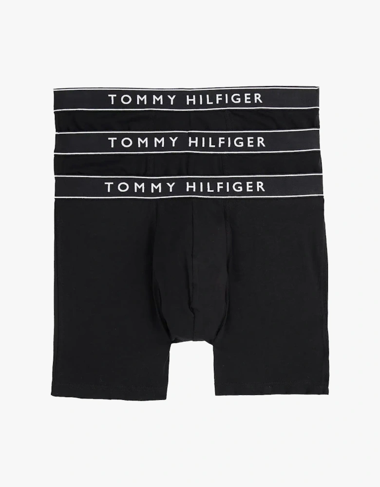 Mens 3 Pack Waistband Boxer Brief Black