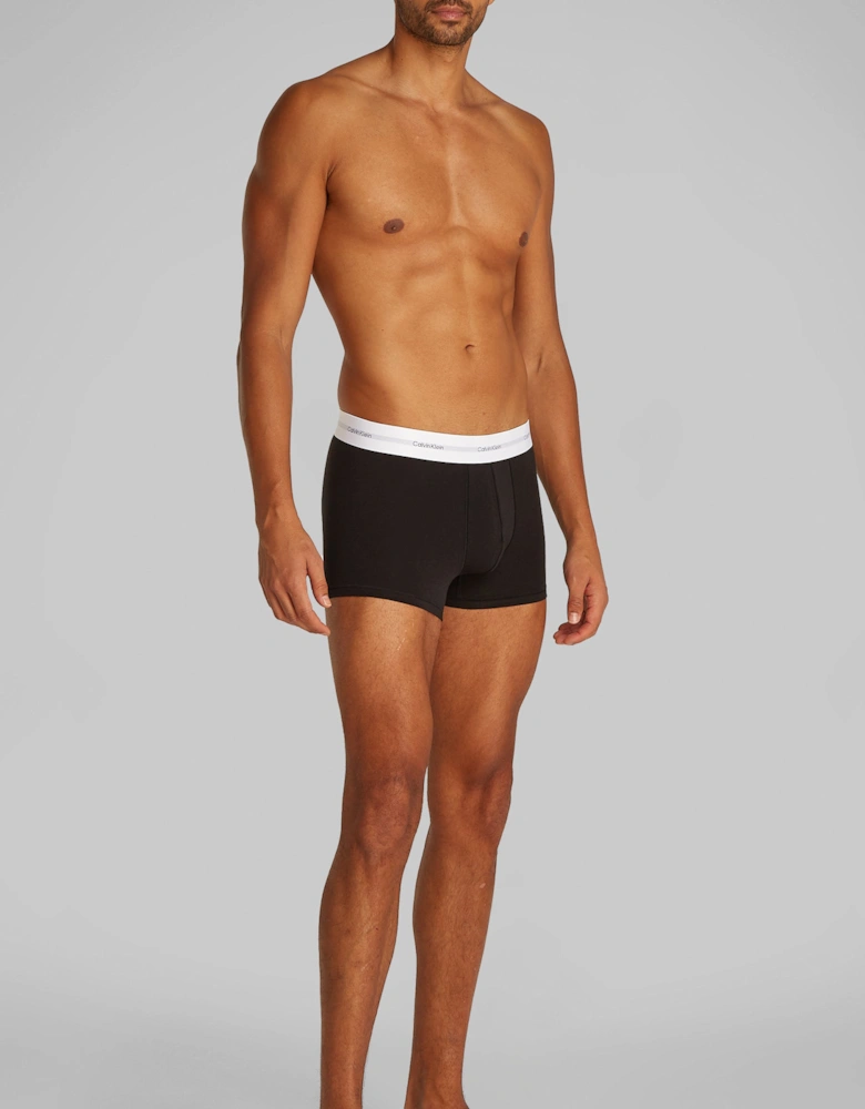 COTTON 3 Pack Mens Trunks Black