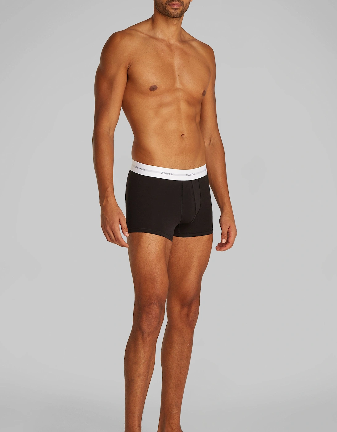 COTTON 3 Pack Mens Trunks Black