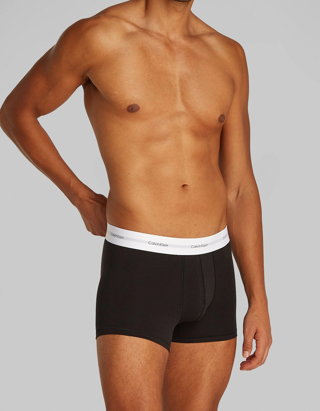 COTTON 3 Pack Mens Trunks Black