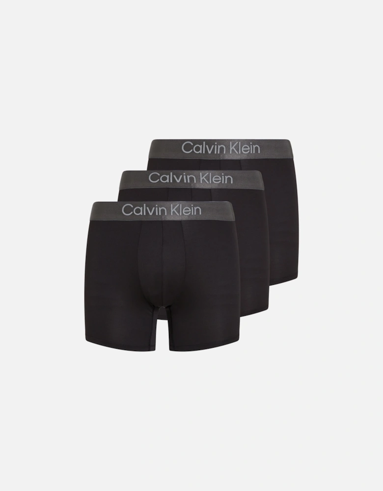 MICRO STRETCH 3 Pack Mens Boxer Briefs Black