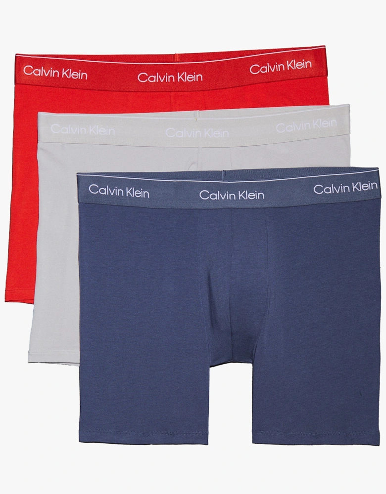 ICON COTTON STRETCH Mens 3 Pack Boxer Briefs Multicoloured