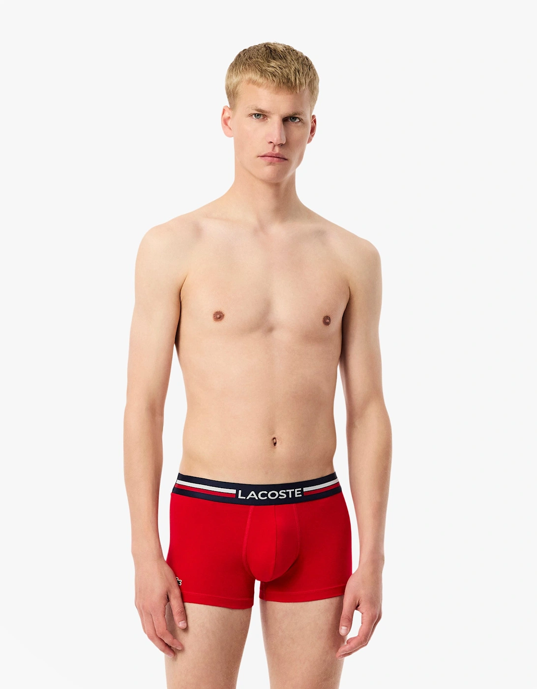 3 Pack Trunks Mens Trunks Navy Blue/Silver Chine/Red