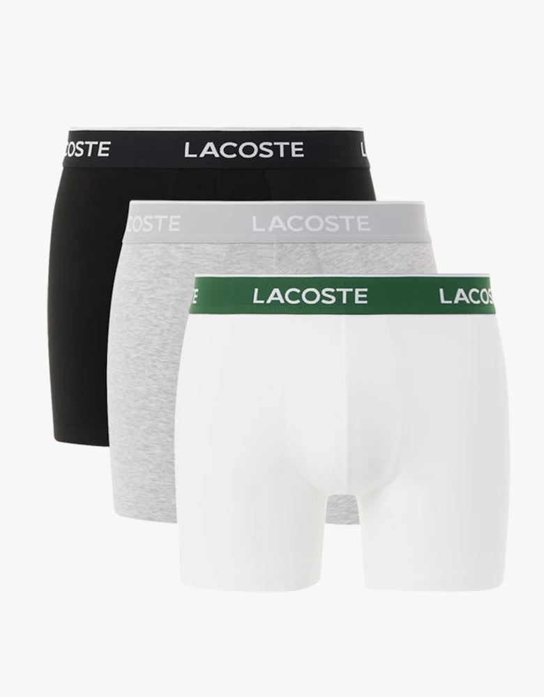 3 Pack Boxer Briefs Mens Boxer Briefs Black/White/Silver Chine