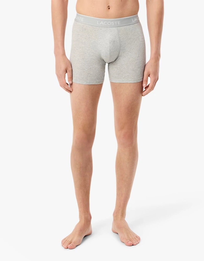 3 Pack Boxer Briefs Mens Boxer Briefs Black/White/Silver Chine