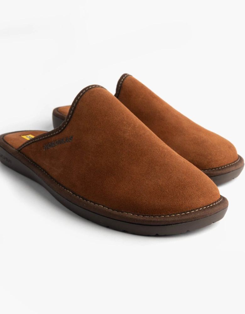 131 DUBLIN Mens Mule Slippers Brown