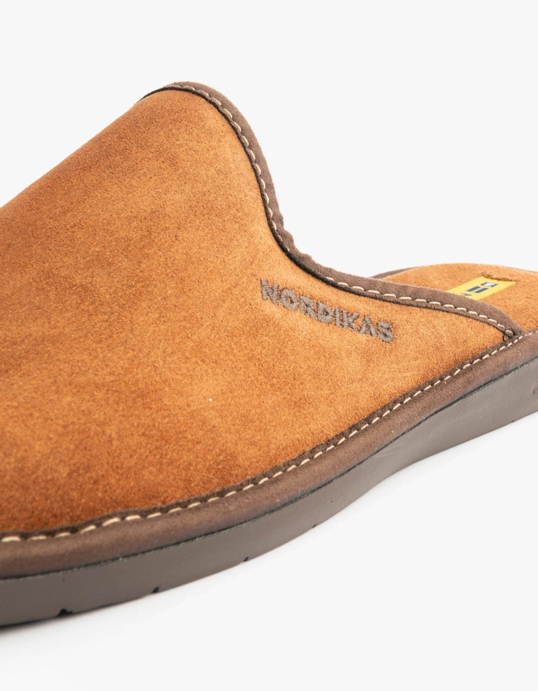 131 DUBLIN Mens Mule Slippers Brown