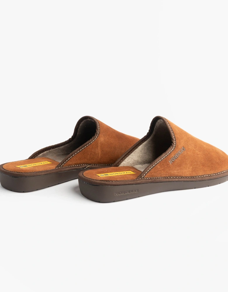 131 DUBLIN Mens Mule Slippers Brown