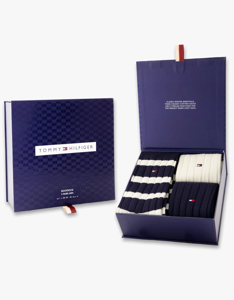 3 Pack Giftbox Bootsock Mens Socks Navy