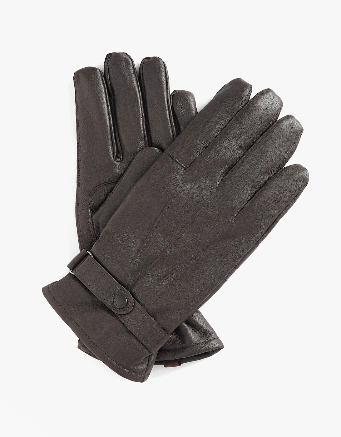 Men's Barbour BURNISHED LEATHER THINSULATE Mens Gloves Dark Brown - Size: LARGE