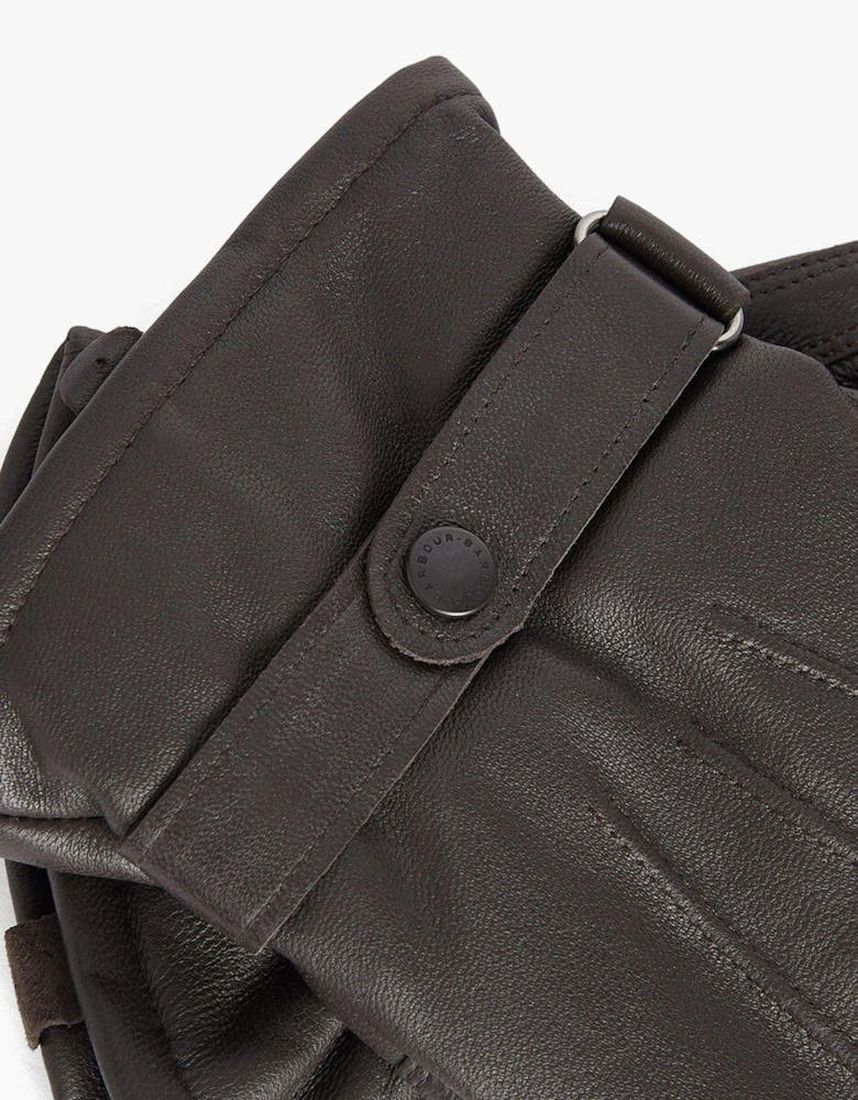 BURNISHED LEATHER THINSULATE Mens Gloves Dark Brown