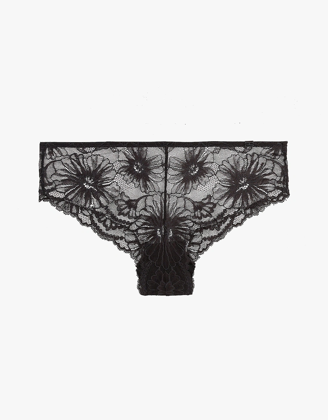 FLORAL LACE Womens Brazilian Briefs Black