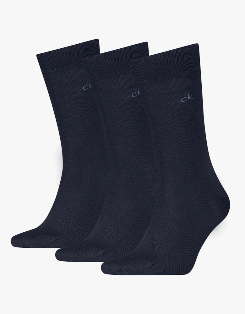 3 Pack Mens Crew Socks Navy
