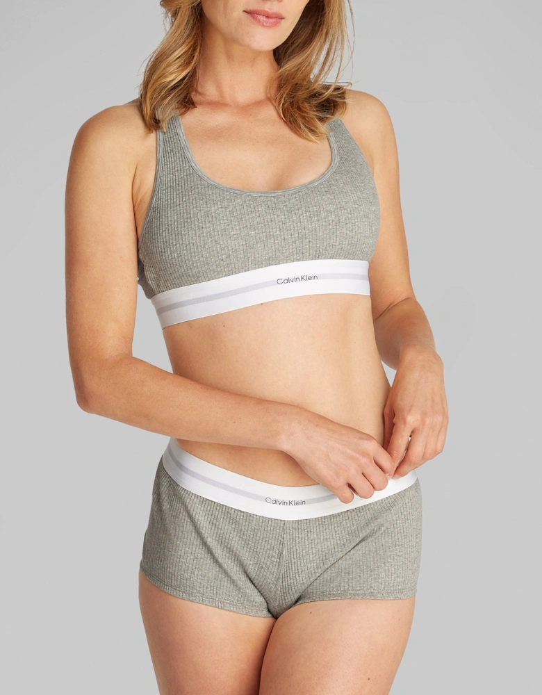 COTTON MODAL RIB Womens Bralette Grey Heather
