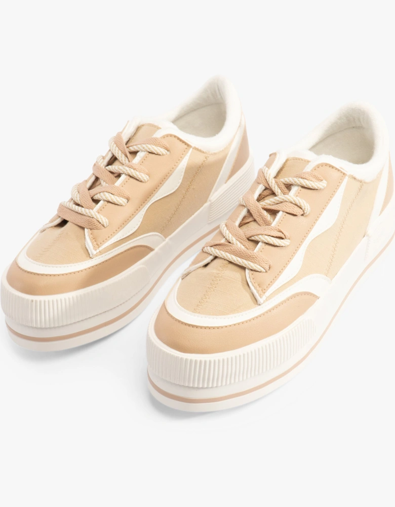 WINK Womens Trainers Camel Combo