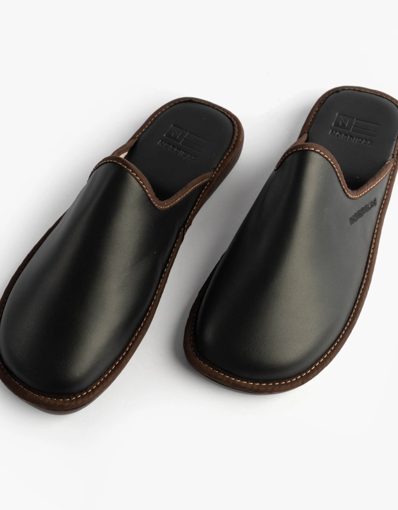 131 DUBLIN Mens Mule Slippers Black