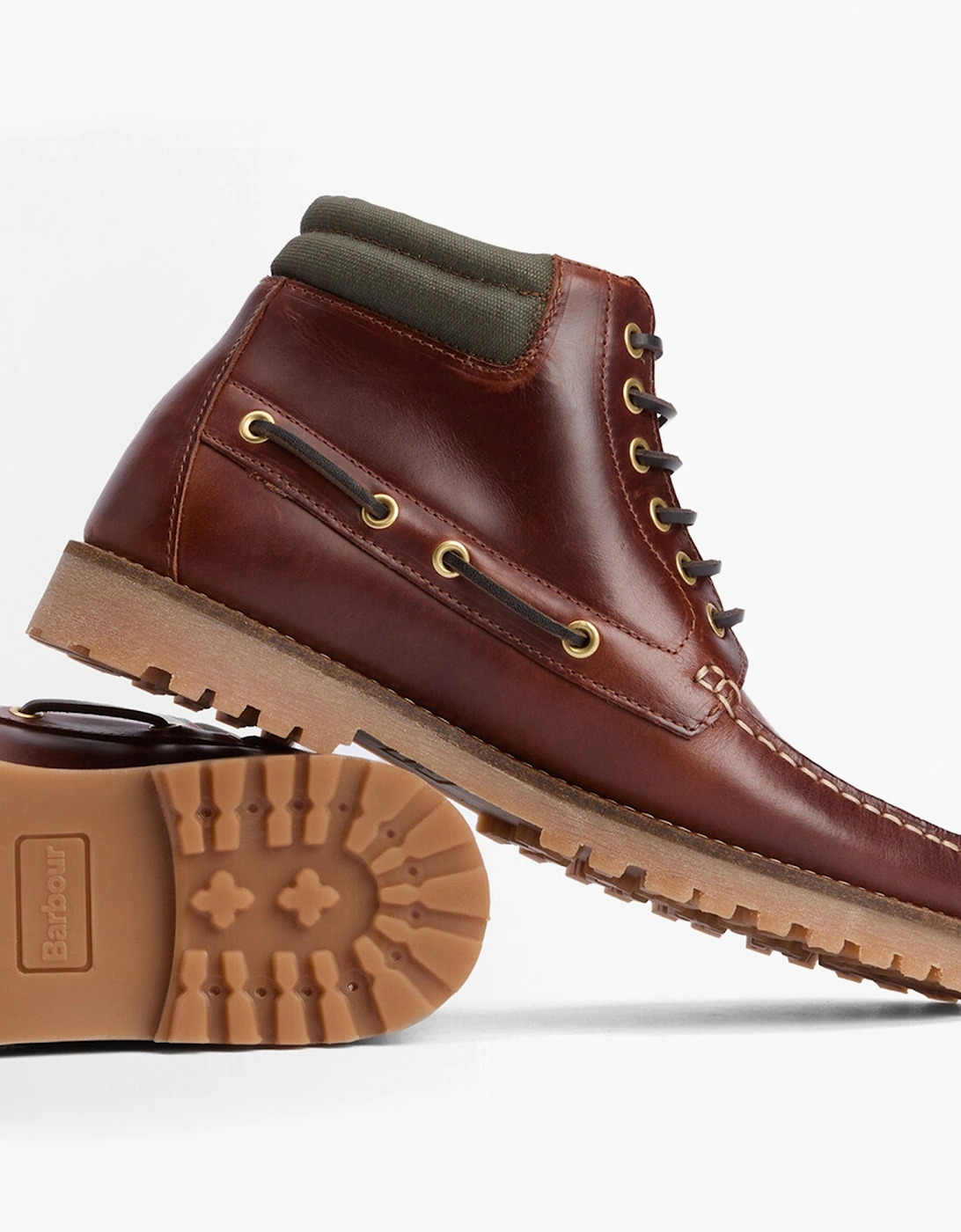 TILLER Mens Moccasin Boots Mahogany