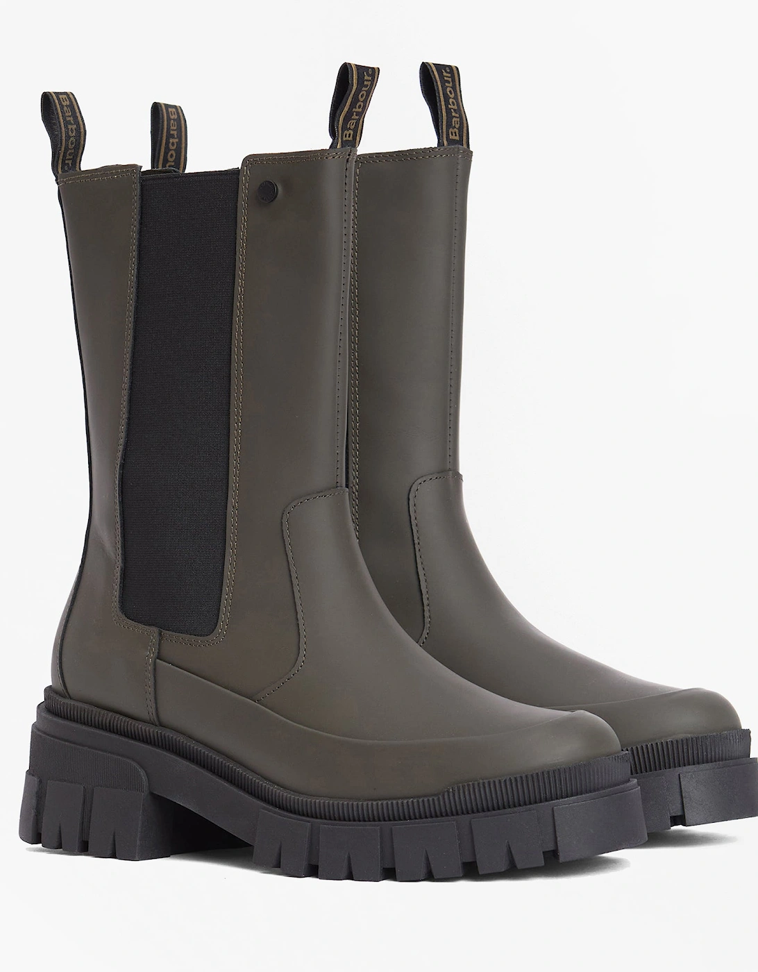 SIDNEIGH Womens Chelsea Boots Olive