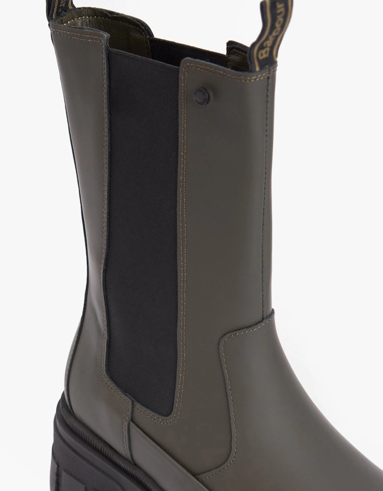 SIDNEIGH Womens Chelsea Boots Olive
