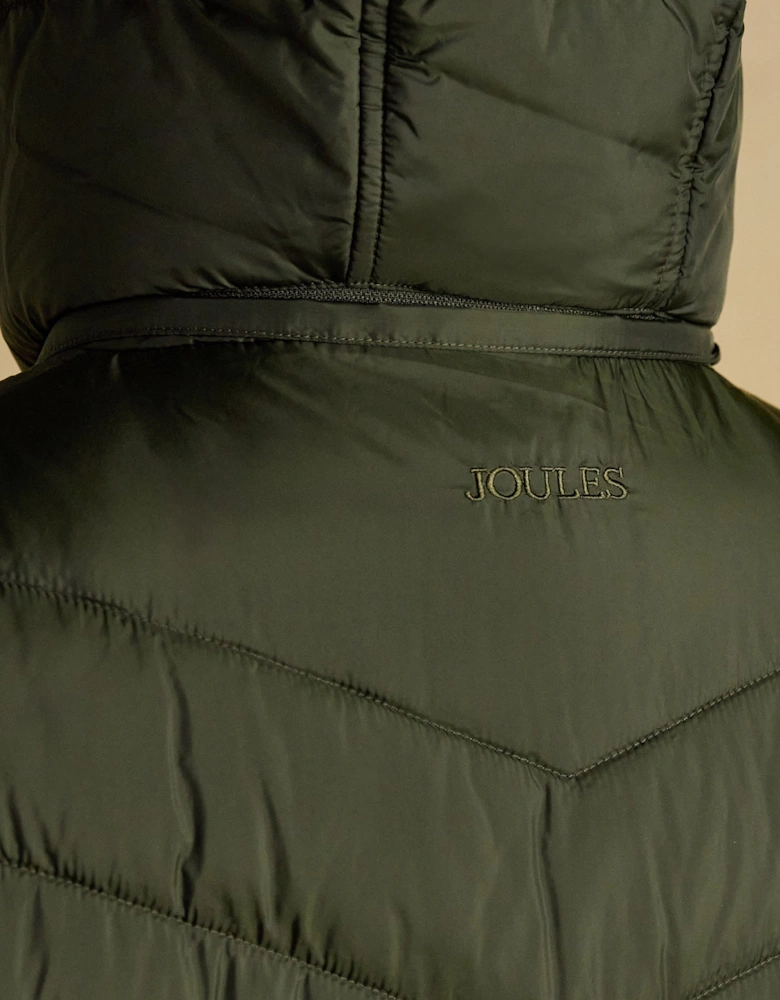 PEMBURY Showerproof Longline Padded Coat with Hood Khaki