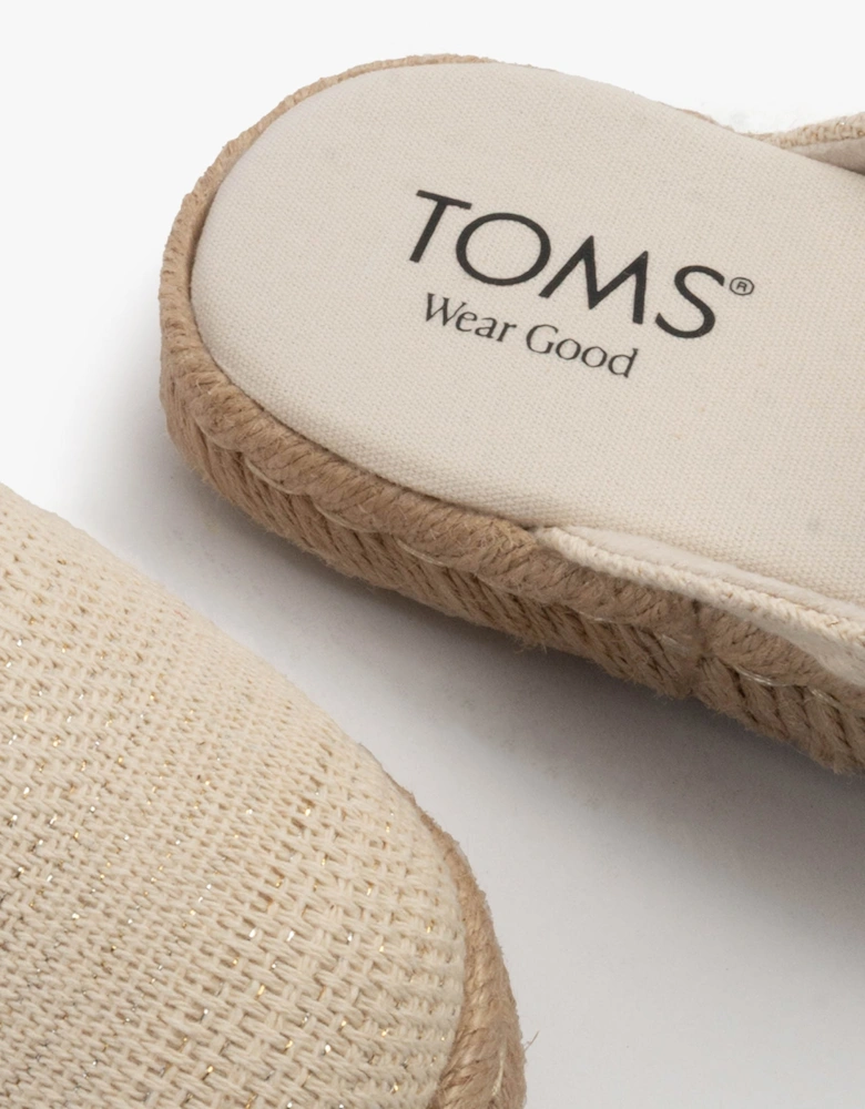 SANTIAGO MULE Womens Espadrille Natural