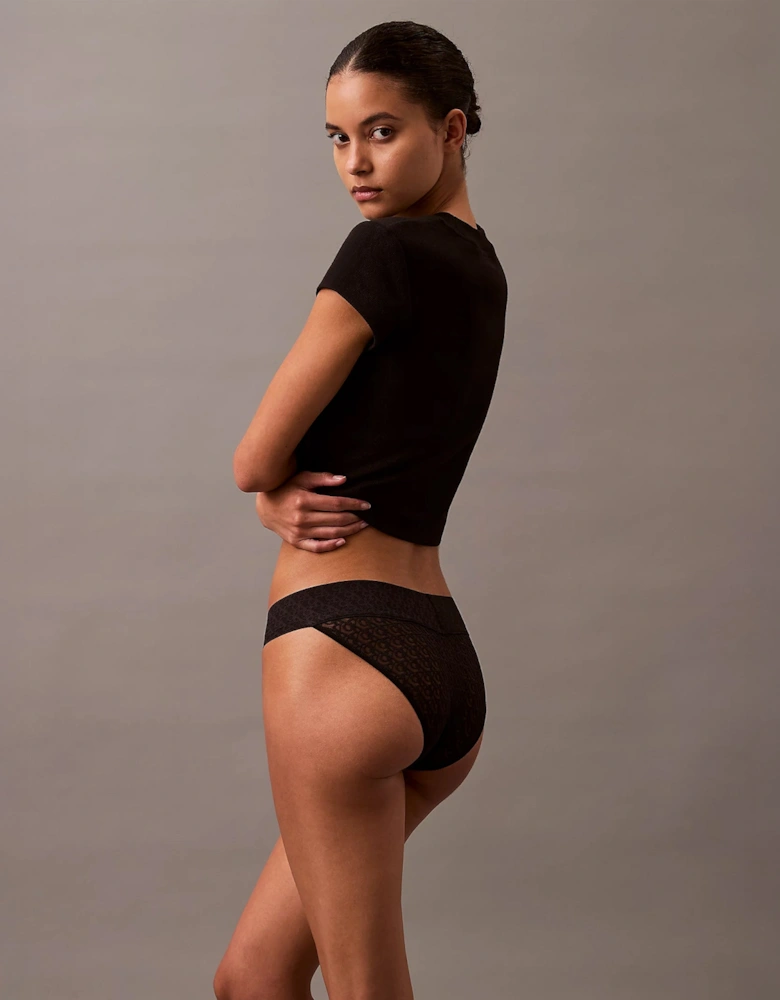 ICON LOGO Low Rise Womens Bikini Briefs Black