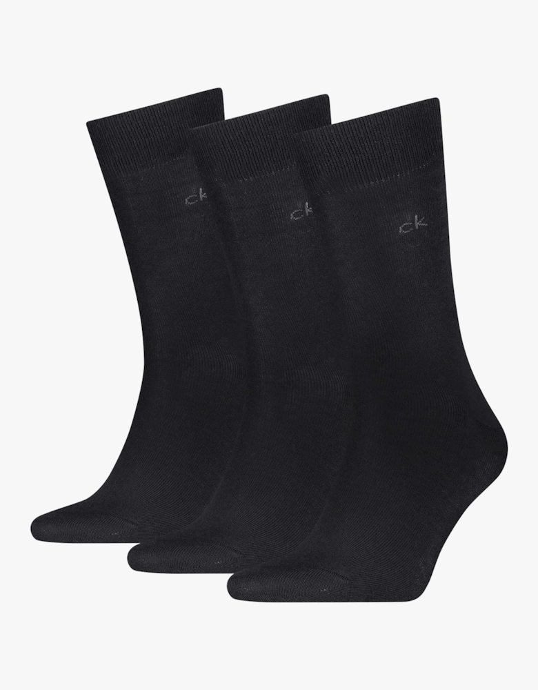 3 Pack Mens Crew Socks Black