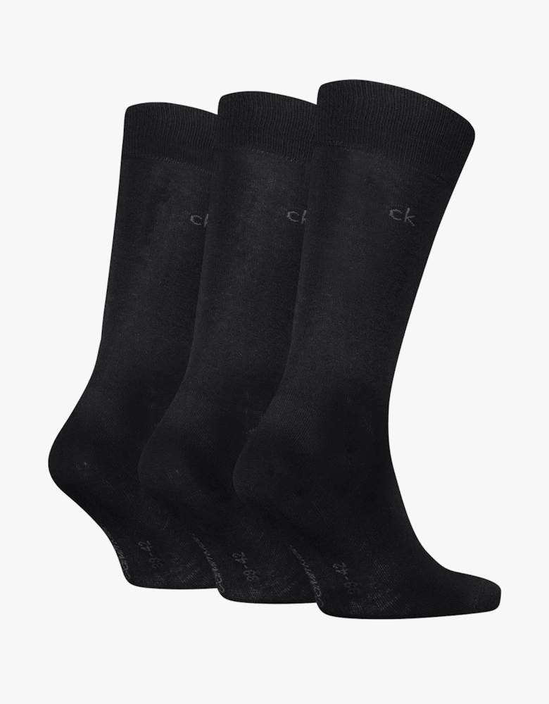 3 Pack Mens Crew Socks Black