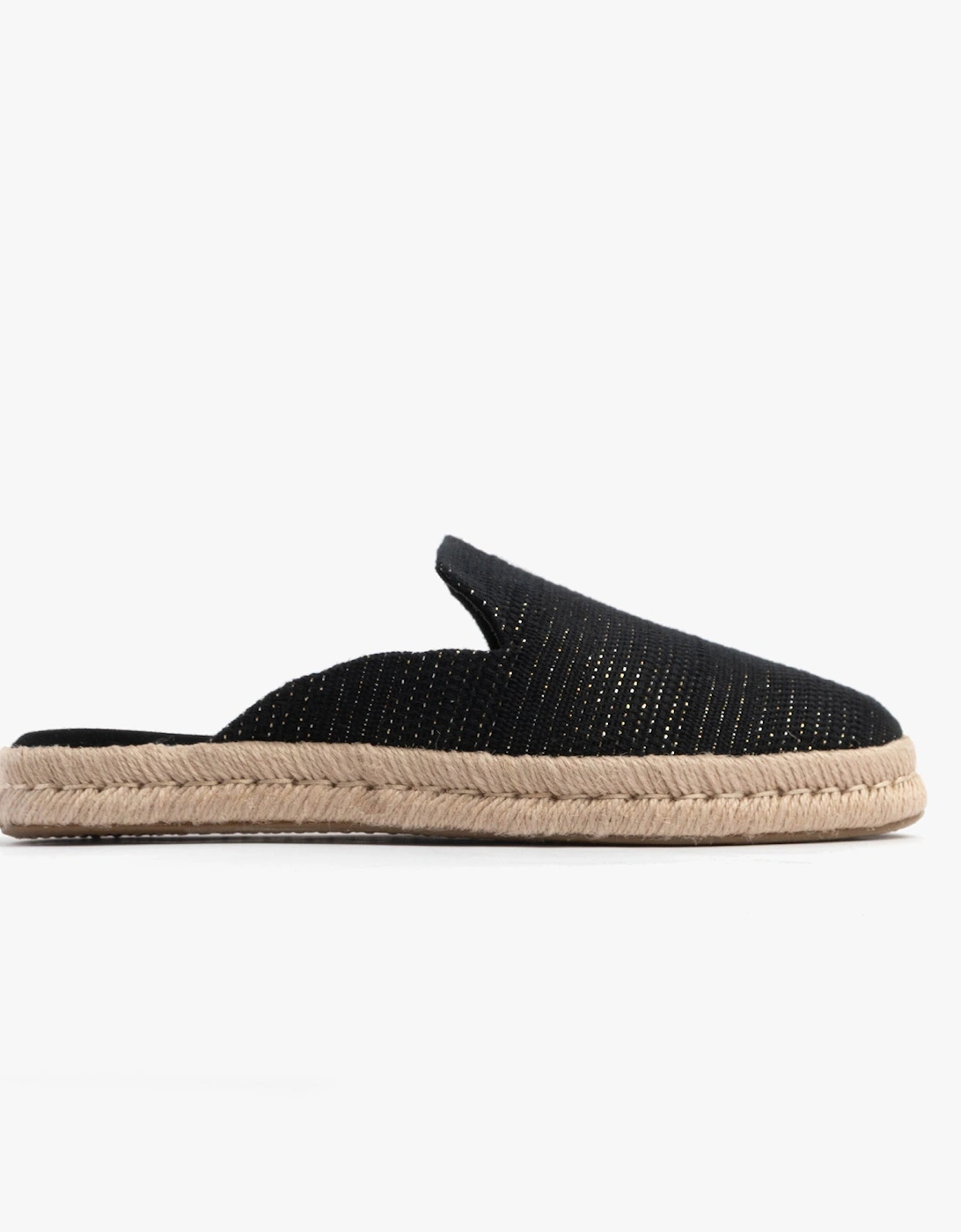 SANTIAGO MULE Womens Espadrille Black, 7 of 6