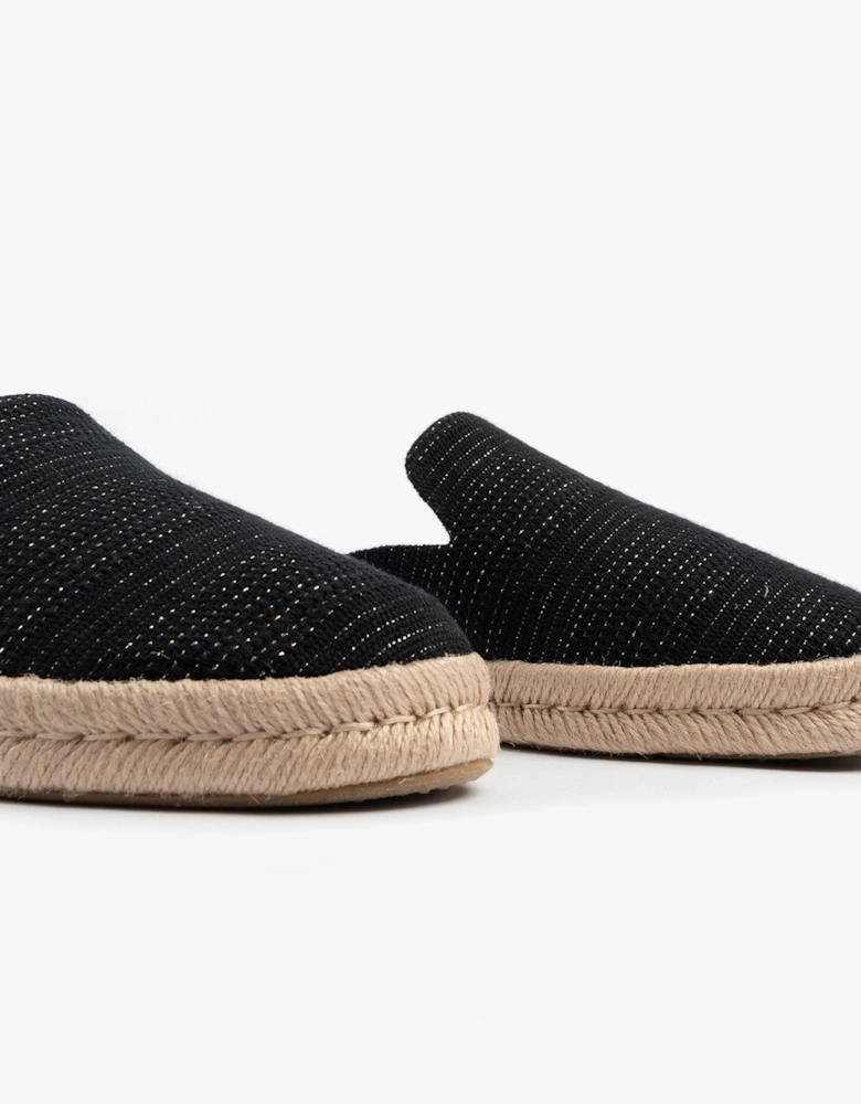 SANTIAGO MULE Womens Espadrille Black