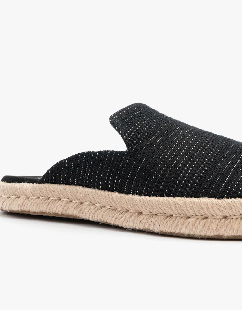SANTIAGO MULE Womens Espadrille Black