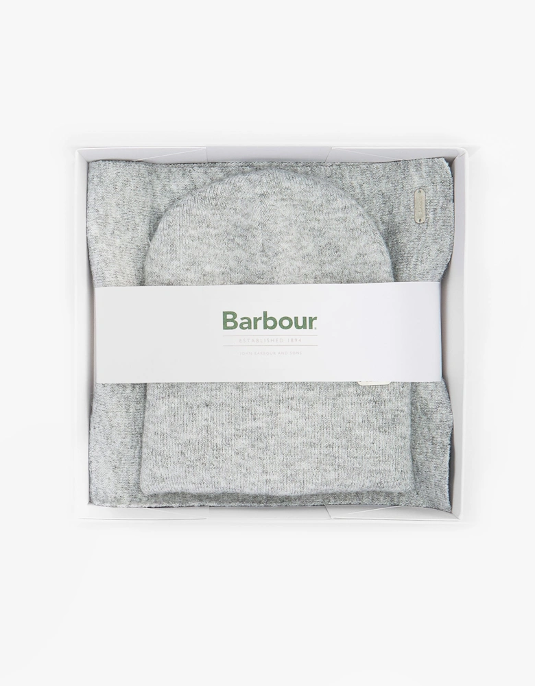 WINONA BEANIE & SCARF Gift Set Womens Beanie Light Grey