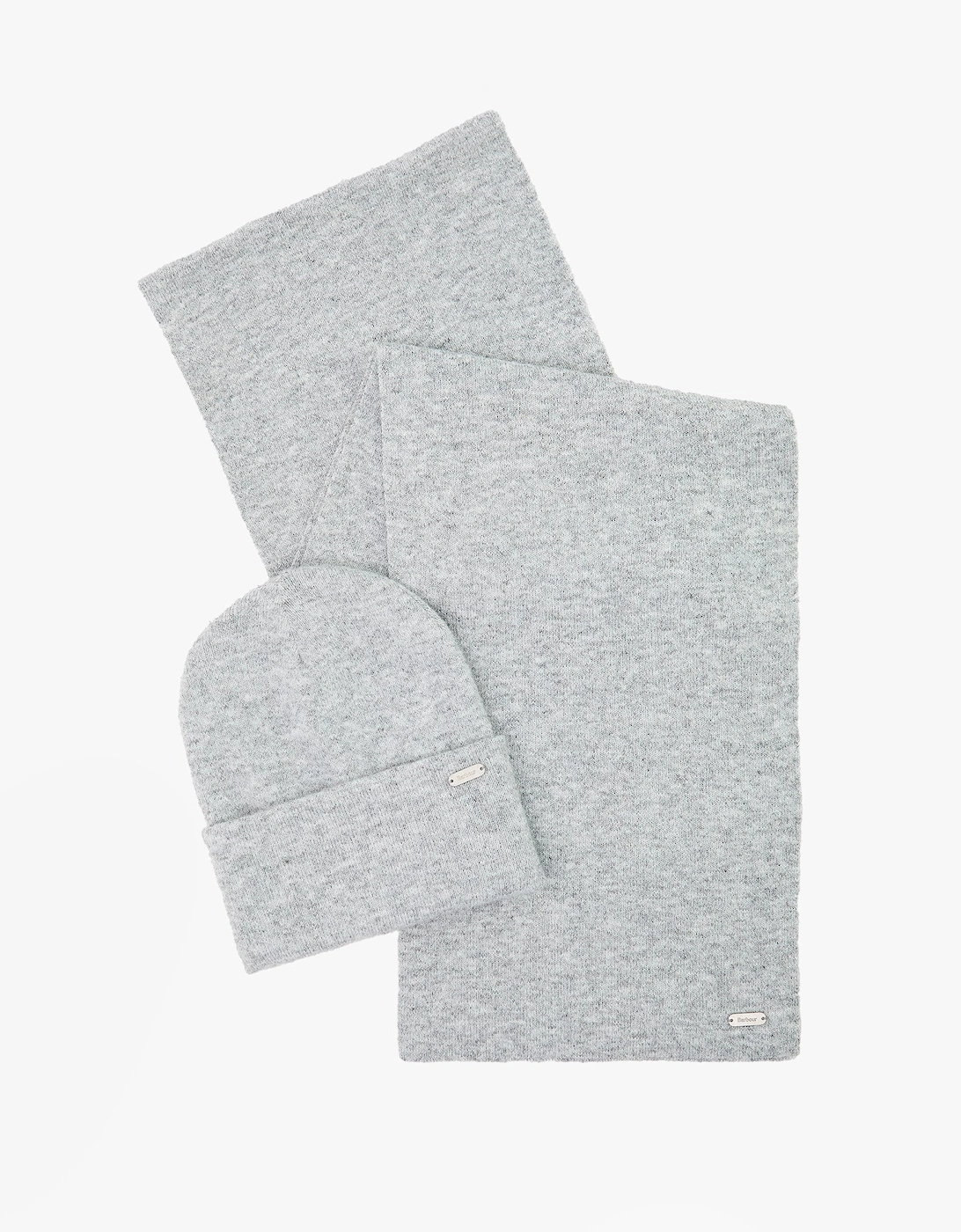 Women's Barbour WINONA BEANIE & SCARF Gift Set Womens Beanie Light Grey
