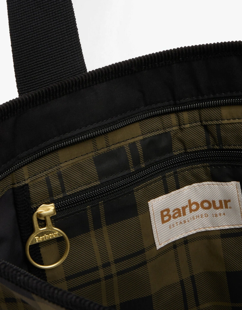 MYA PATCHWORK Tote Bag Womens Tote Bag Black/Olive Check