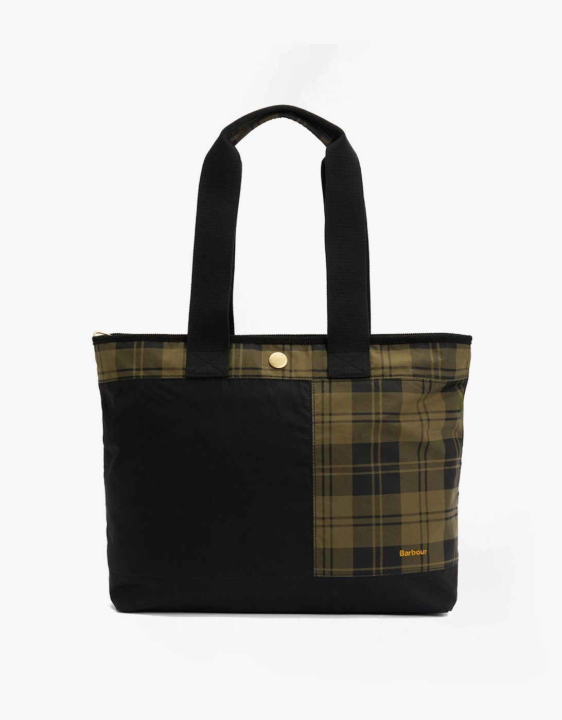 Women's Barbour MYA PATCHWORK Tote Bag Womens Tote Bag Black/Olive Check
