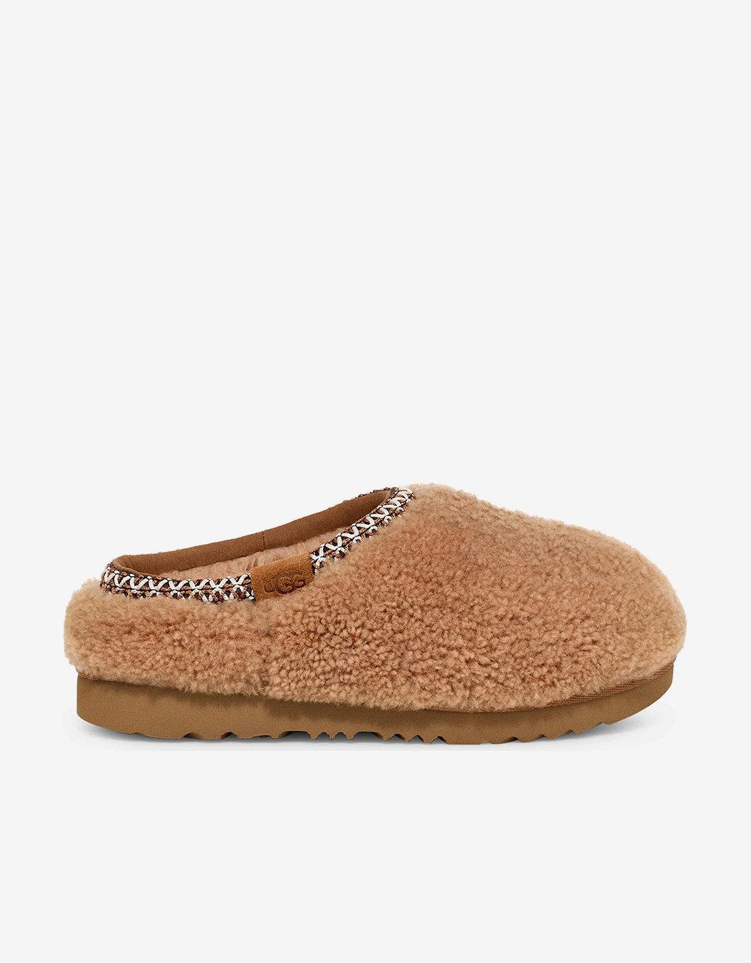 Girls Tasman Maxi Curly Slippers in Brown, 5 of 4