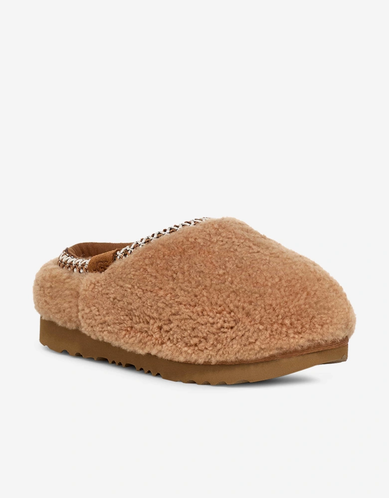 Girls Tasman Maxi Curly Slippers in Brown