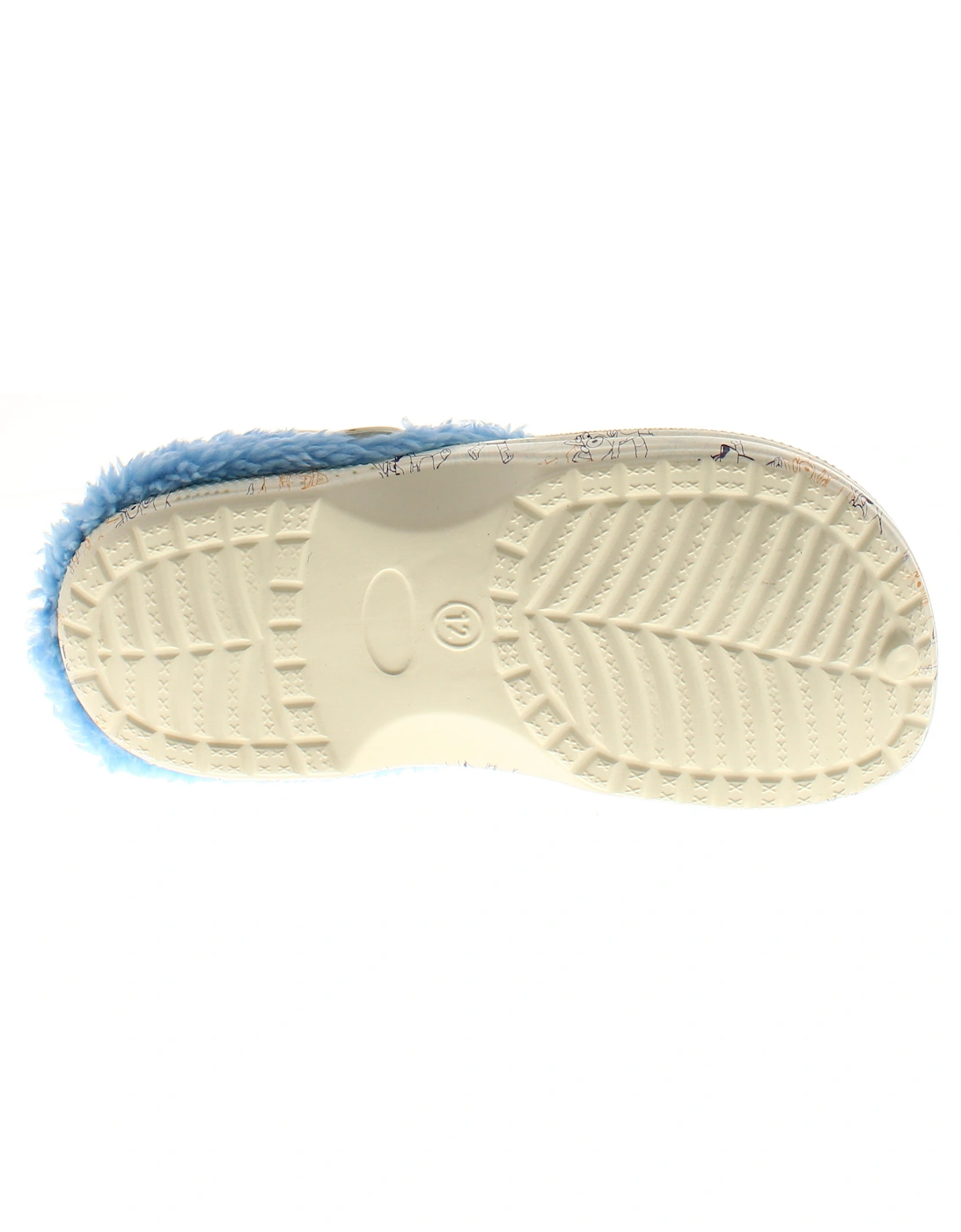 Boys Sandals Wave Clog Slip On Faux Fur Lined Blue UK Size