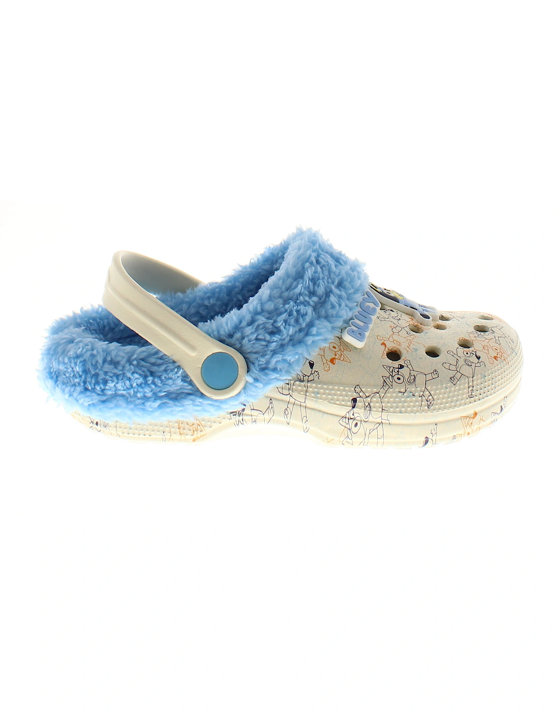 Boys Sandals Wave Clog Slip On Faux Fur Lined Blue UK Size